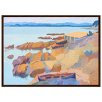 Tableau Calanque des Antibois — Henri-Edmond Cross, tirage cadre bois foncé | INKONAL