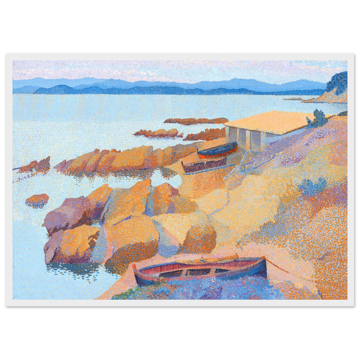 Tableau Calanque des Antibois — Henri-Edmond Cross, tirage cadre blanc | INKONAL