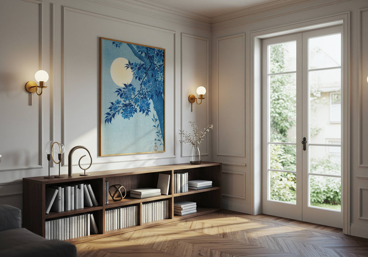 Pruniers en fleurs au clair de lune