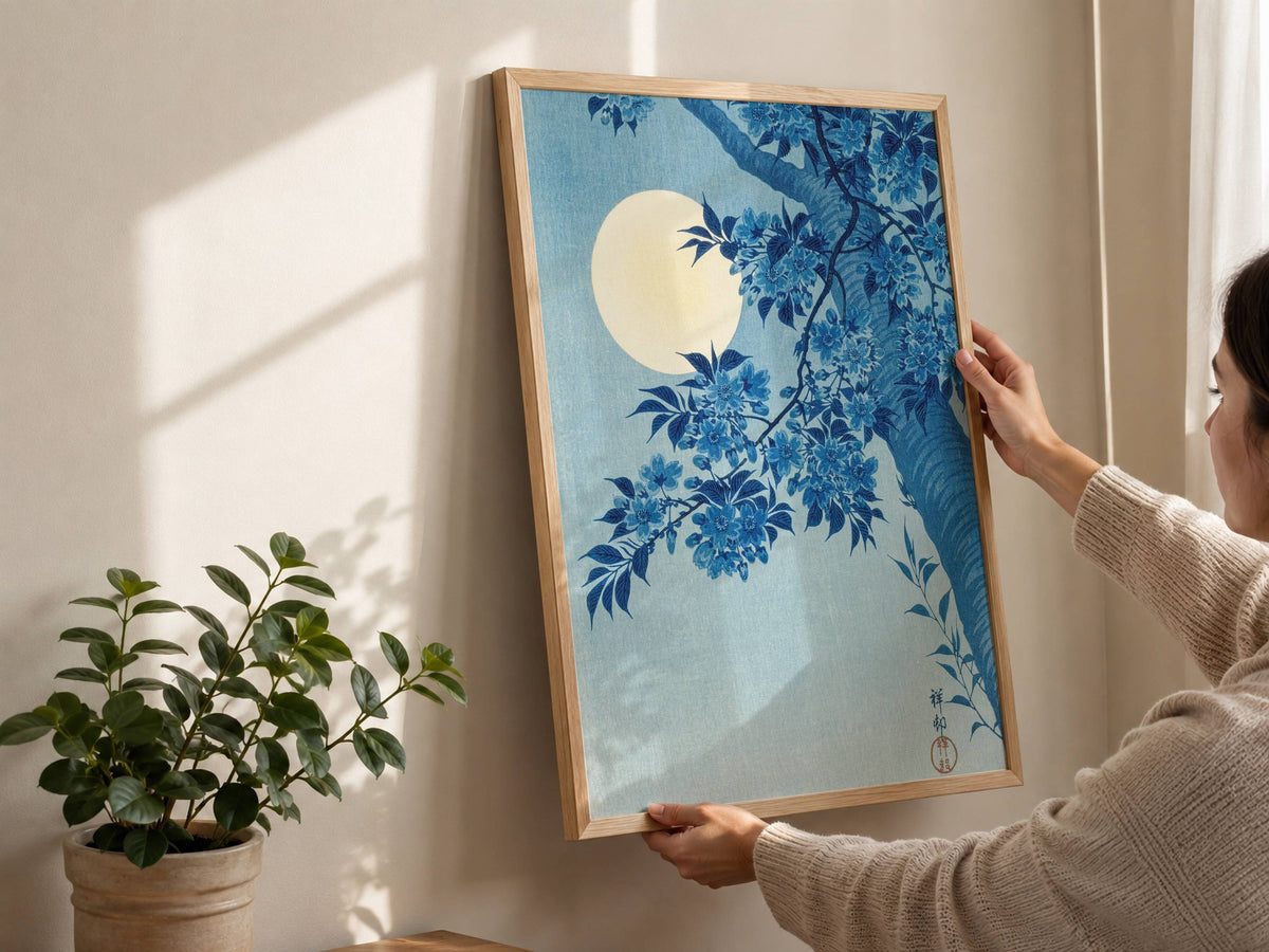 Pruniers en fleurs au clair de lune