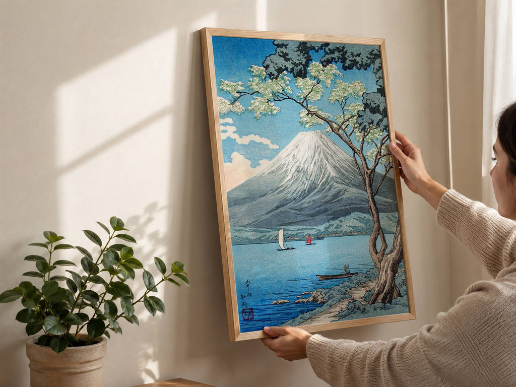 Le Mont Fuji vu du lac Yamanaka