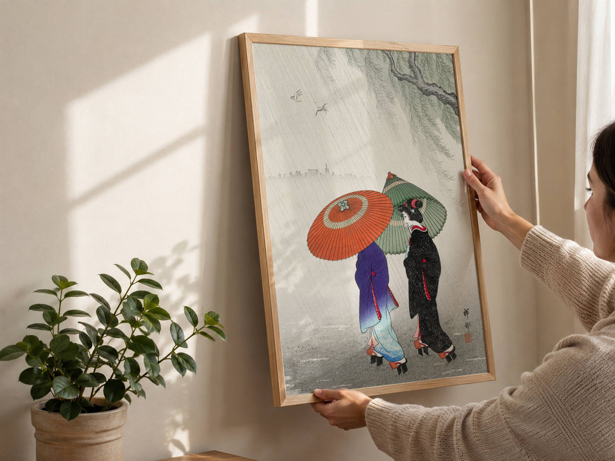 Deux femmes sous la pluie