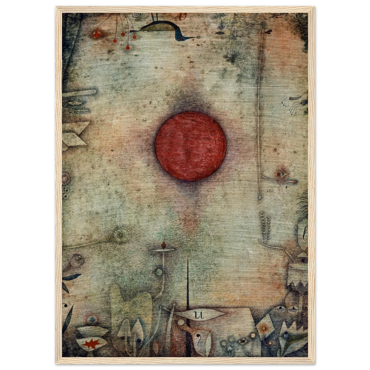 Tableau Ad marginem — Paul Klee, tirage encadré cadre bois | INKONAL