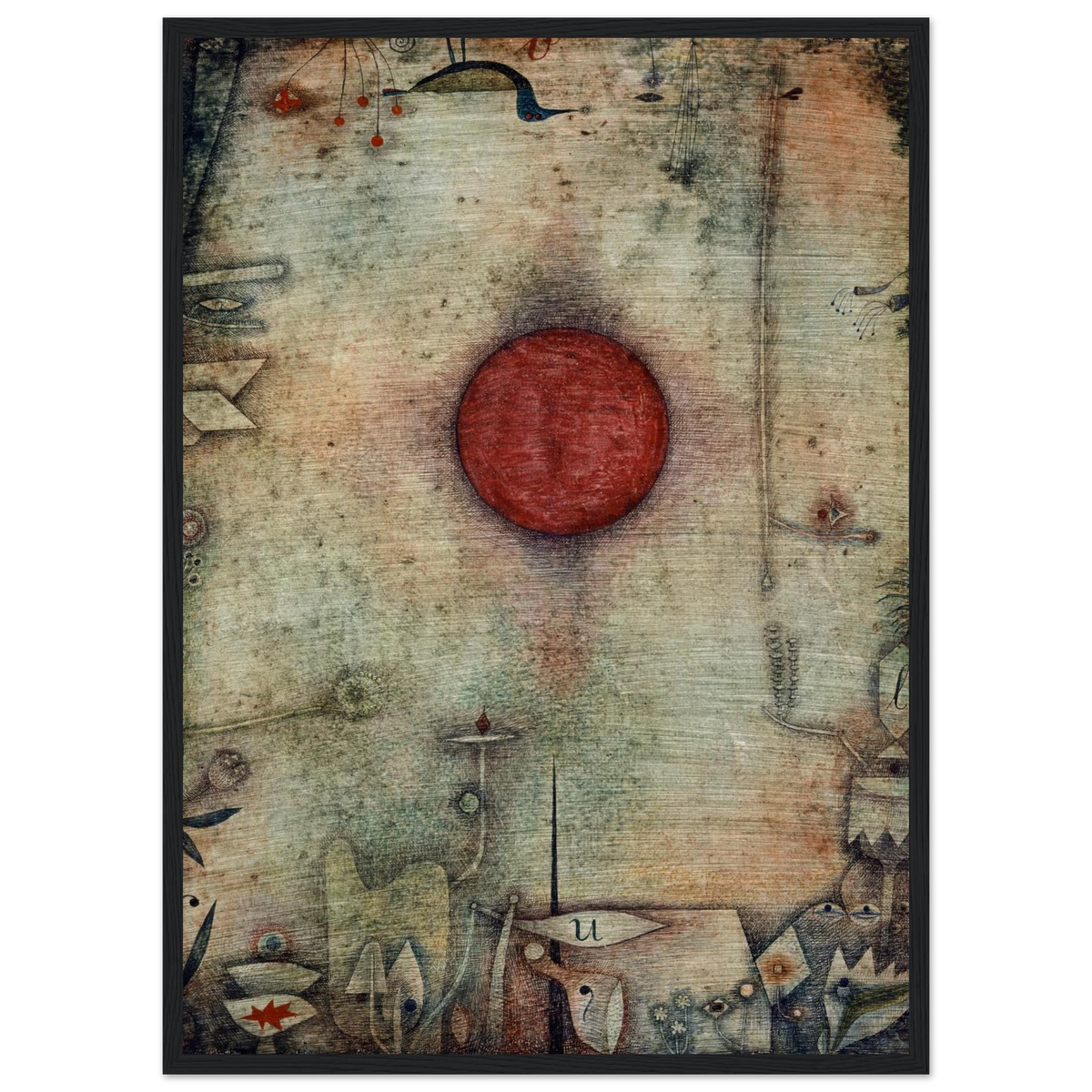 Tableau Ad marginem — Paul Klee, tirage encadré cadre noir | INKONAL