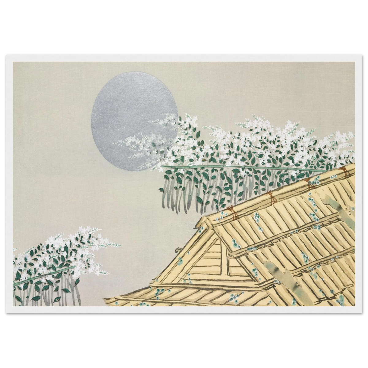Tableau Fleurs d'automne — Kamisaka Sekka, tirage encadré cadre blanc | INKONAL
