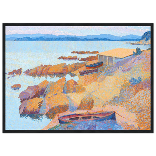 Tableau Calanque des Antibois — Henri-Edmond Cross, tirage cadre noir | INKONAL