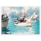 Tableau Bateaux de pêche, Key West — Winslow Homer, tirage cadre blanc | INKONAL