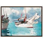 Tableau Bateaux de pêche, Key West — Winslow Homer, tirage cadre bois foncé | INKONAL