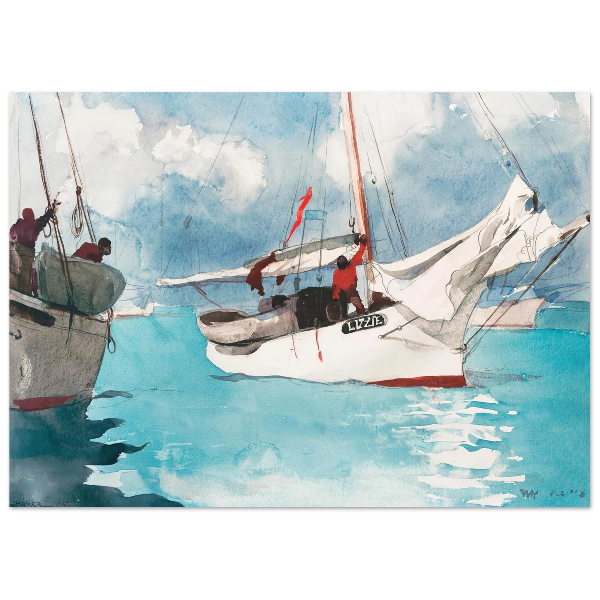 Tableau Bateaux de pêche, Key West — Winslow Homer, tirage sans cadre | INKONAL