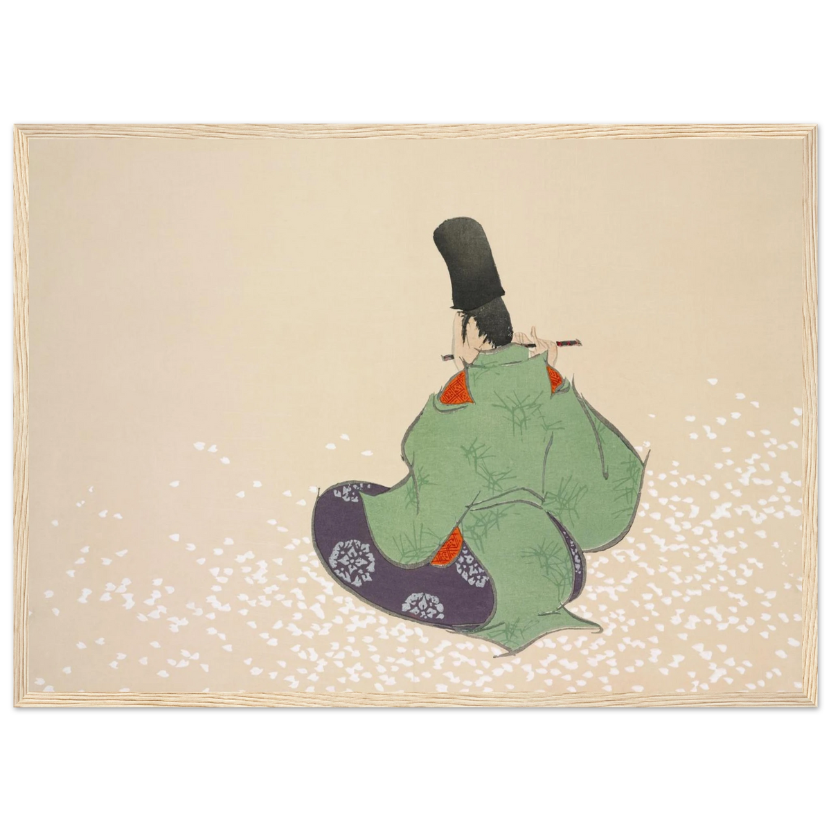 Estampe japonaise Boshun, Fin de printemps — Kamisaka Sekka, tirage encadré cadre bois | INKONAL