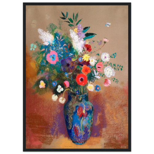 Tableau Bouquet de fleurs — Odilon Redon, tirage encadré cadre noir | INKONAL