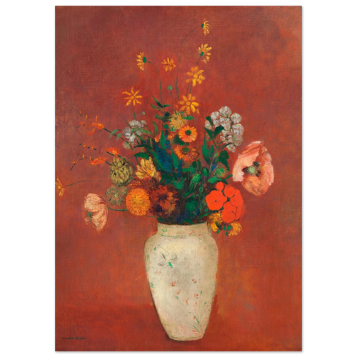 Tableau Bouquet dans un vase chinois — Odilon Redon, tirage sans cadre | INKONAL
