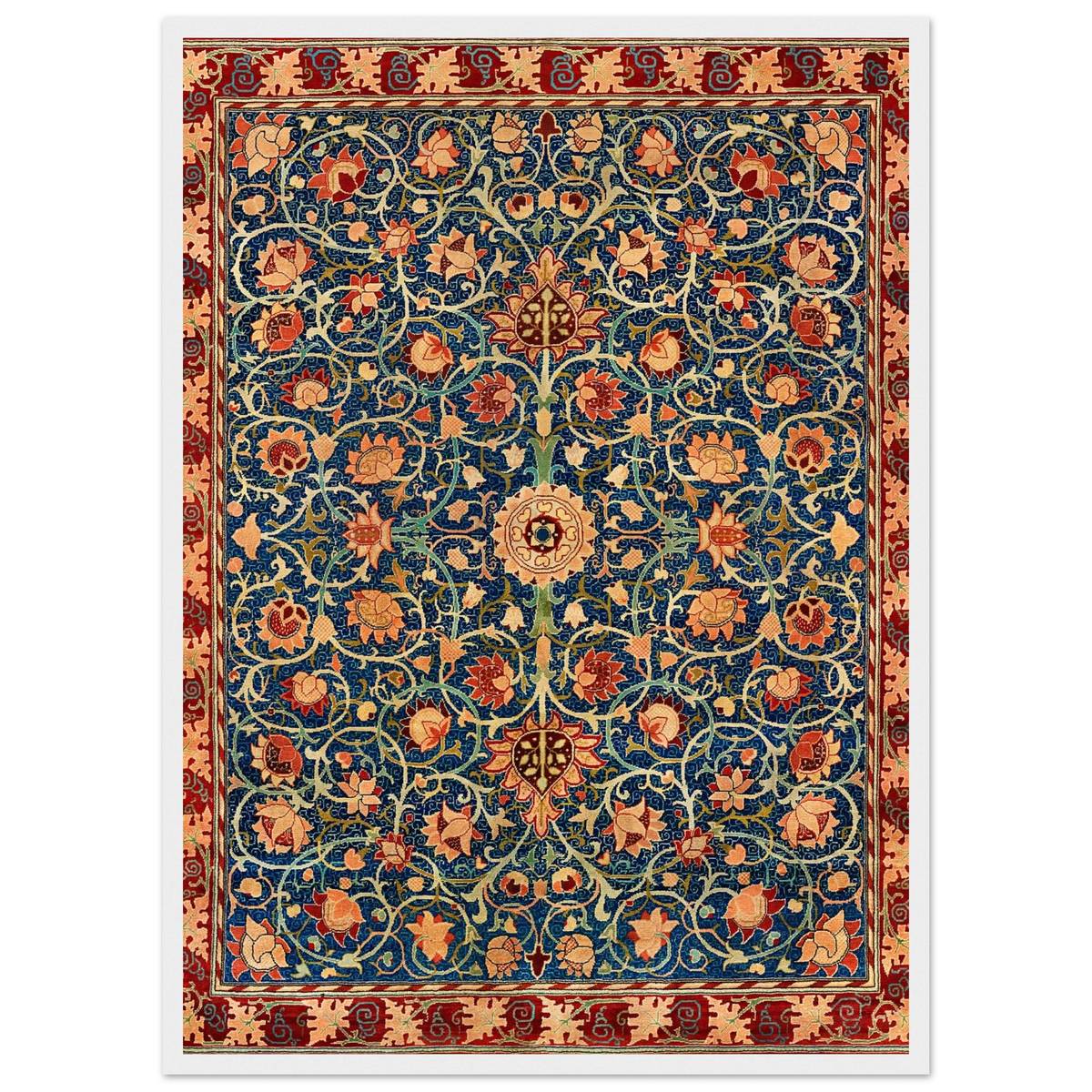 Motif Bullerswood — William Morris, tirage encadré cadre blanc | INKONAL