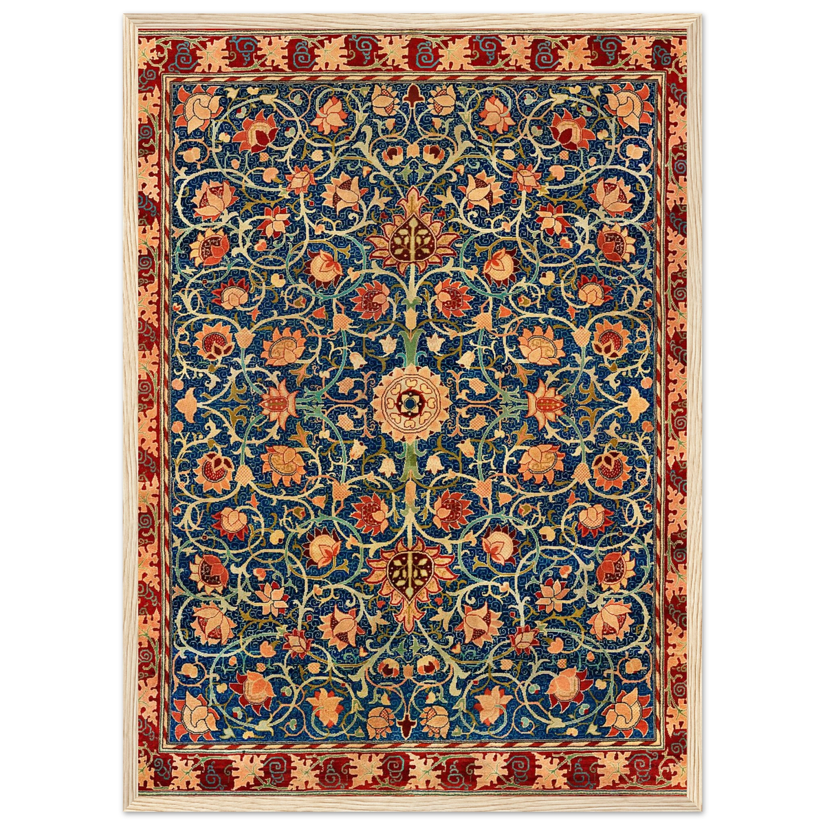 Motif Bullerswood — William Morris, tirage encadré cadre bois | INKONAL