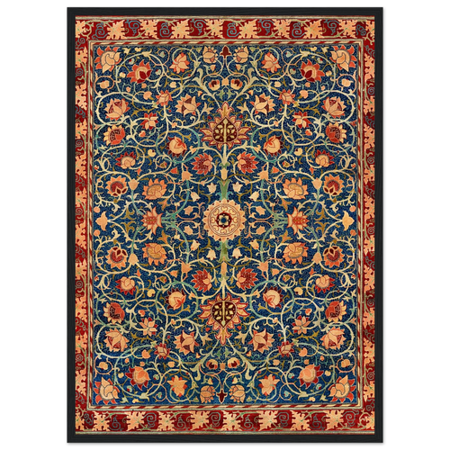 Motif Bullerswood — William Morris, tirage encadré cadre noir | INKONAL