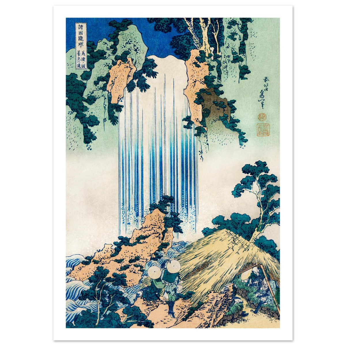 Poster Yōrō no Taki, La Cascade de Yōrō sans cadre, estampe japonaise Hokusai INKONAL