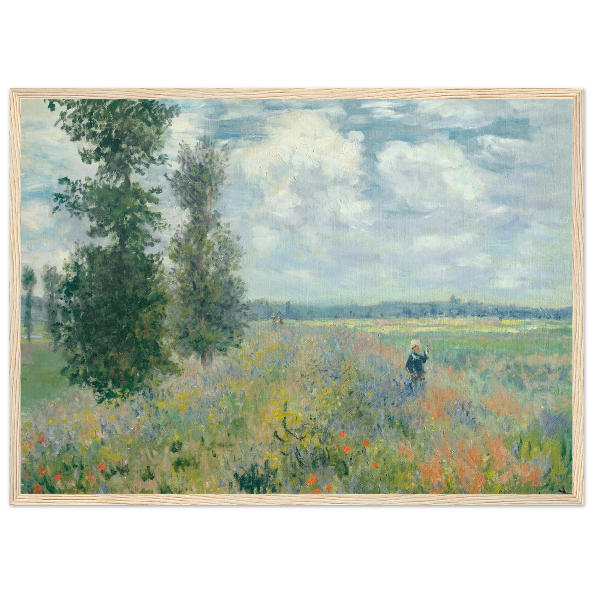 Tableau Champ de coquelicots, environs d'Argenteuil — Claude Monet, tirage cadre bois | INKONAL