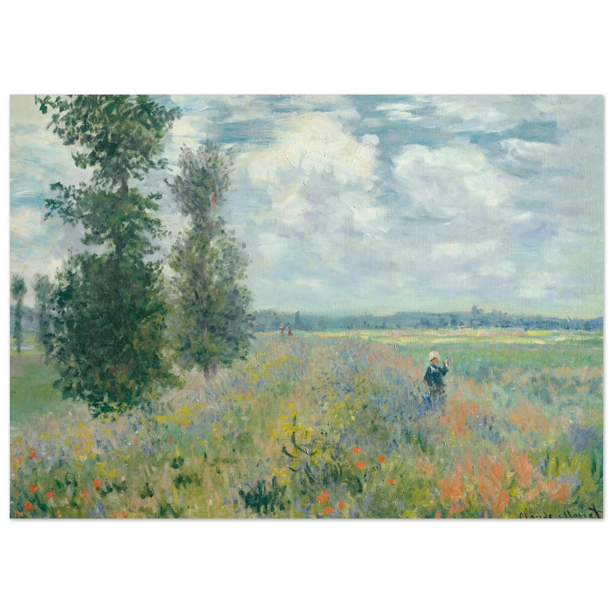 Tableau Champ de coquelicots, environs d'Argenteuil — Claude Monet, tirage sans cadre | INKONAL