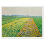 Tableau Les Champs jaunes à Gennevilliers — Gustave Caillebotte, tirage cadre blanc | INKONAL