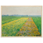 Tableau Les Champs jaunes à Gennevilliers — Gustave Caillebotte, tirage cadre bois | INKONAL