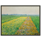 Tableau Les Champs jaunes à Gennevilliers — Gustave Caillebotte, tirage cadre noir | INKONAL