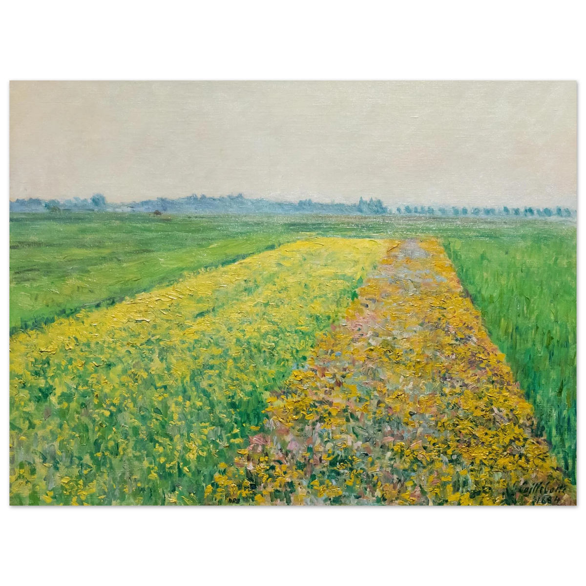 Tableau Les Champs jaunes à Gennevilliers — Gustave Caillebotte, tirage sans cadre | INKONAL