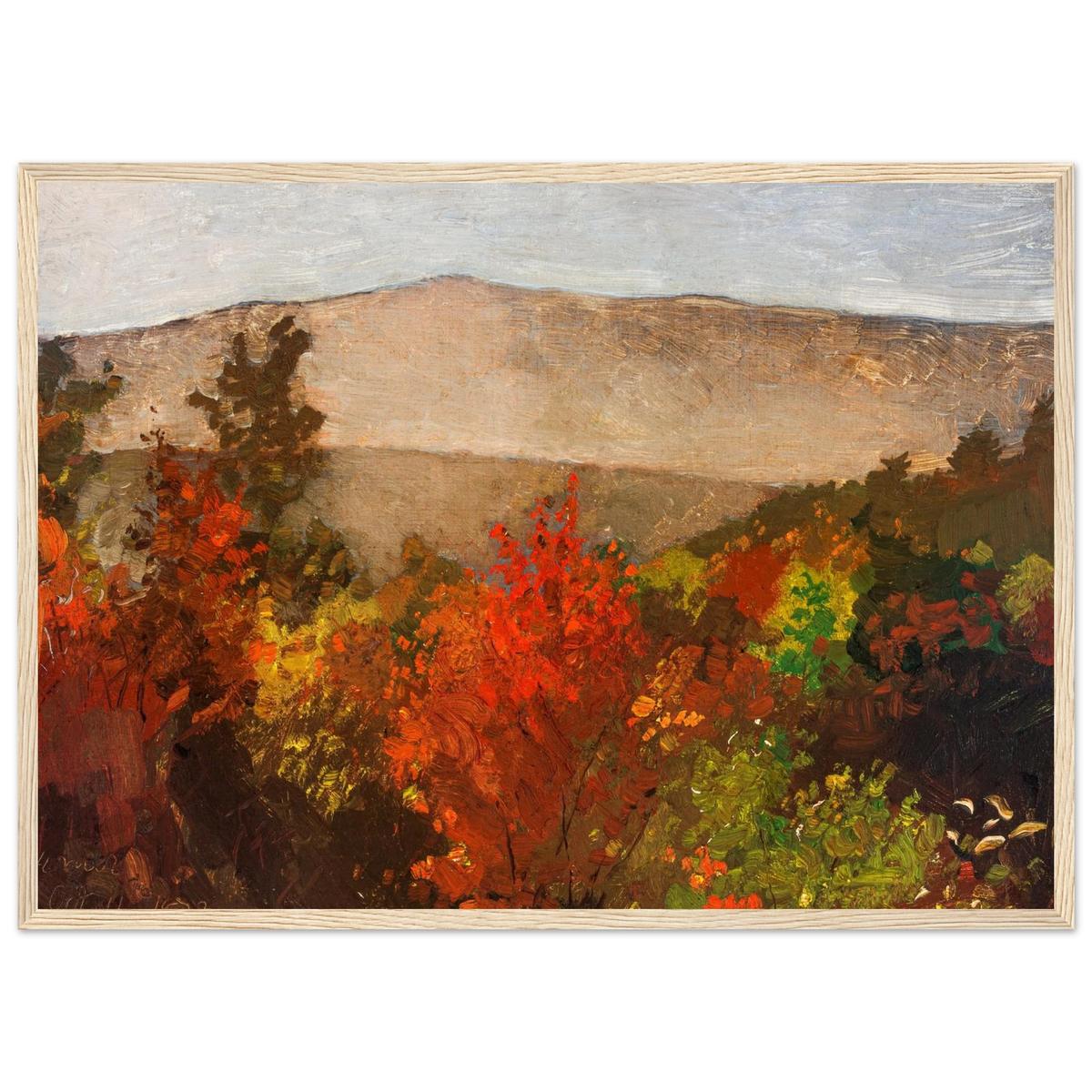 Tableau Cimes d'arbres en automne — Winslow Homer, tirage cadre bois | INKONAL