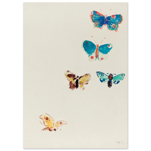 Tableau Cinq papillons — Odilon Redon, tirage sans cadre | INKONAL