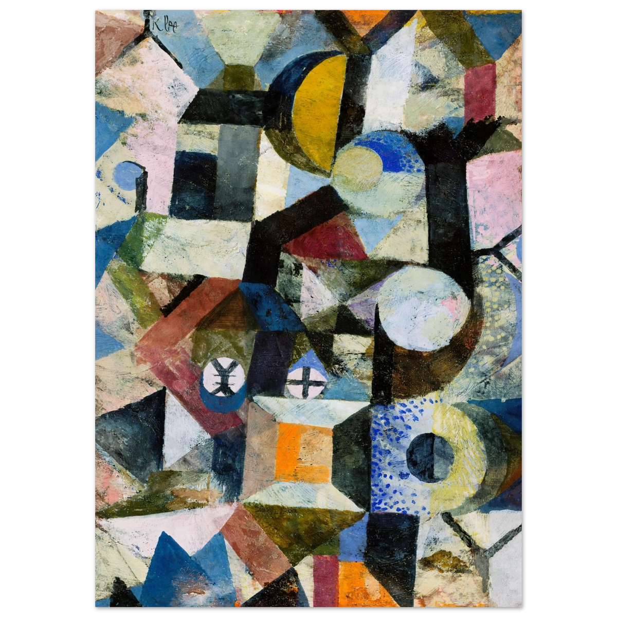 Tableau Composition au croissant jaune et au Y — Paul Klee, tirage sans cadre | INKONAL