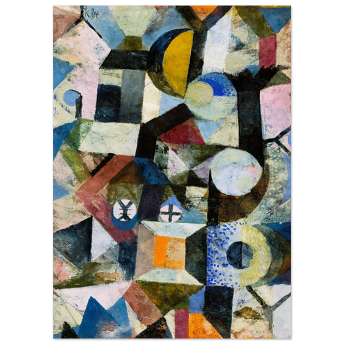 Tableau Composition au croissant jaune et au Y — Paul Klee, tirage sans cadre | INKONAL