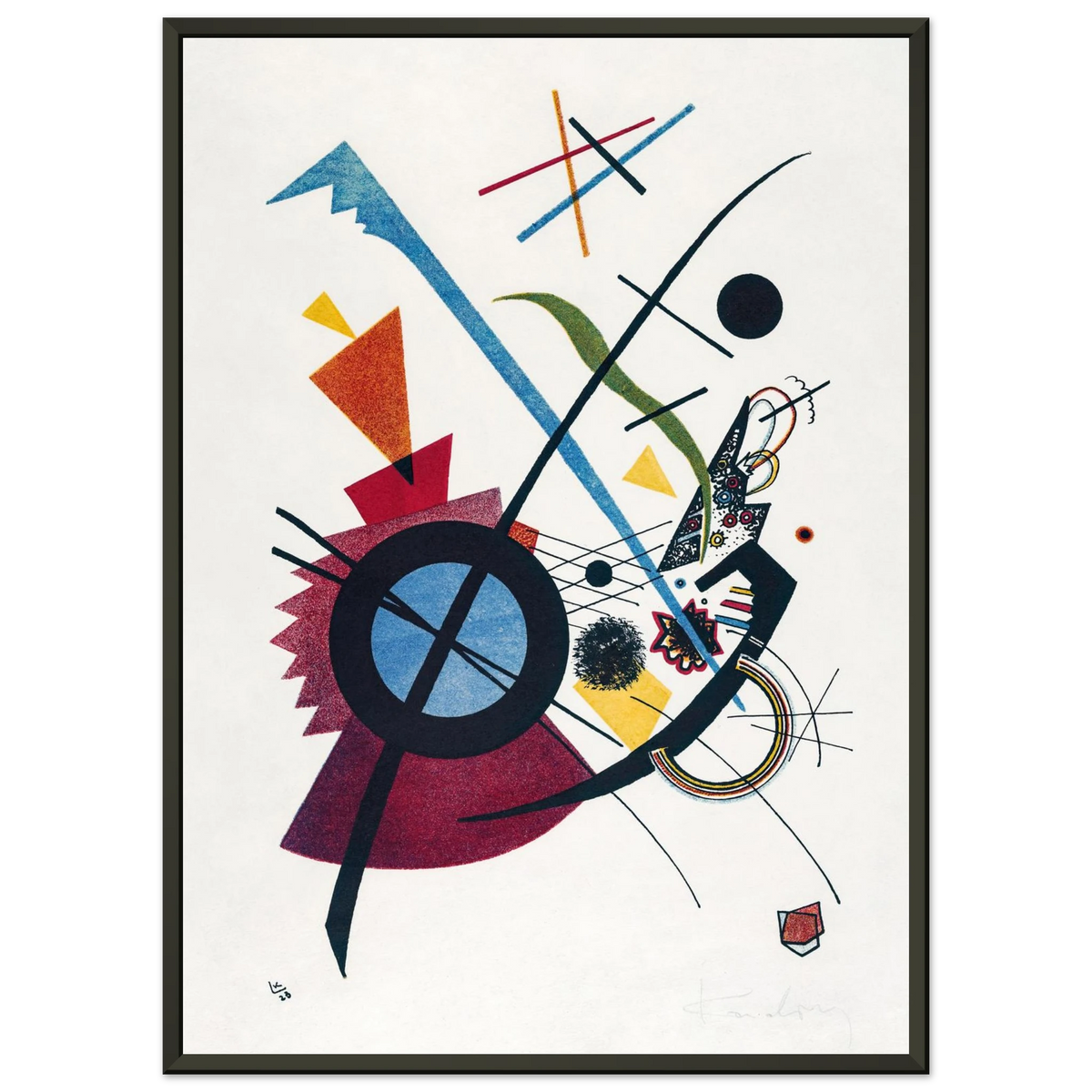 Composition au cercle noir — Wassily Kandinsky, tirage encadré cadre noir | INKONAL