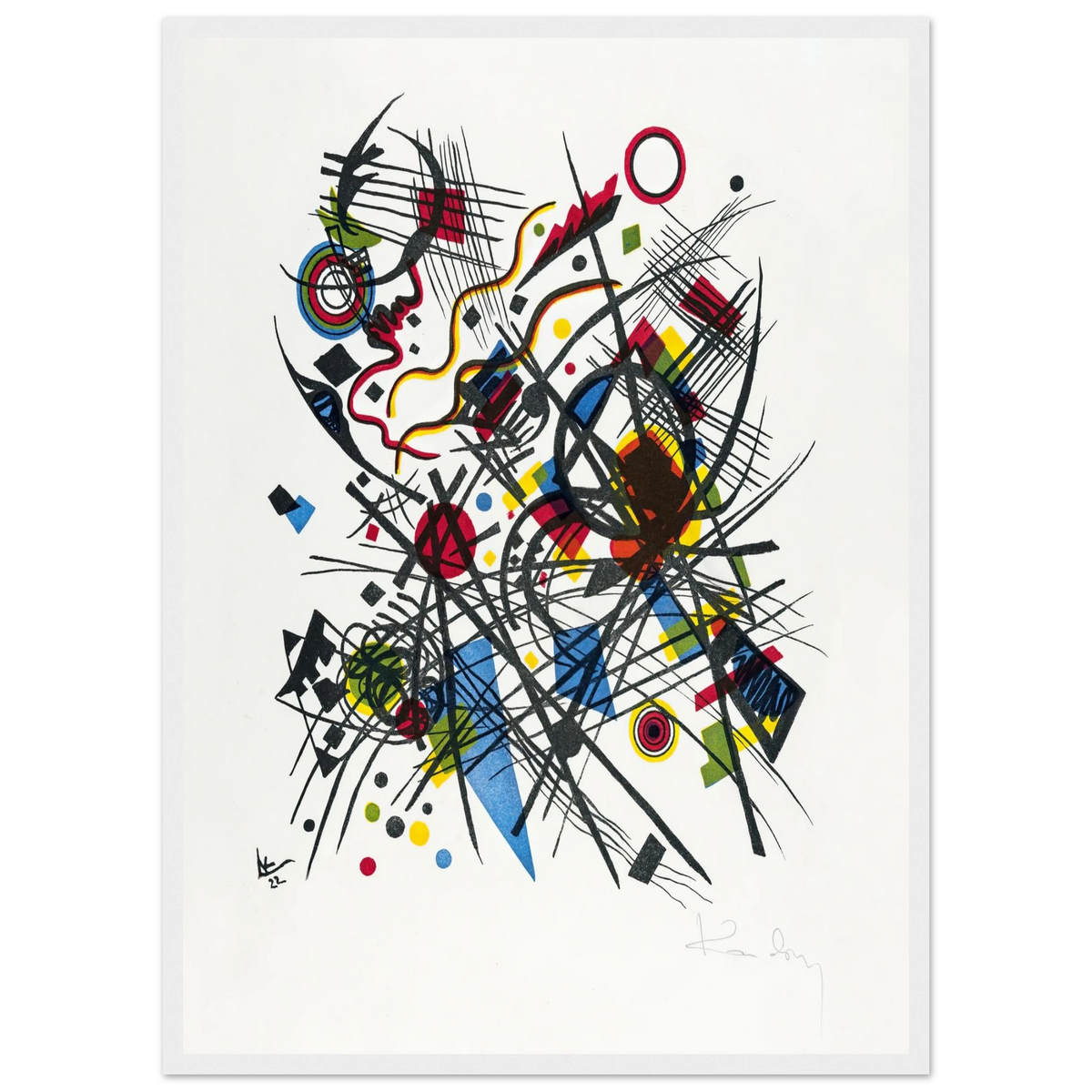 Composition circulaire — Wassily Kandinsky, tirage encadré cadre blanc | INKONAL