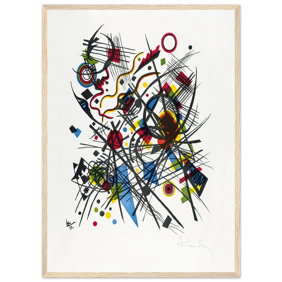 Composition circulaire — Wassily Kandinsky, tirage encadré cadre bois | INKONAL
