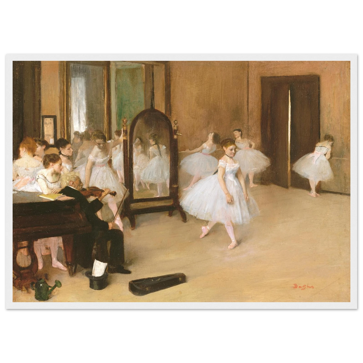 Tableau Le Cours de danse — Edgar Degas, tirage cadre blanc | INKONAL