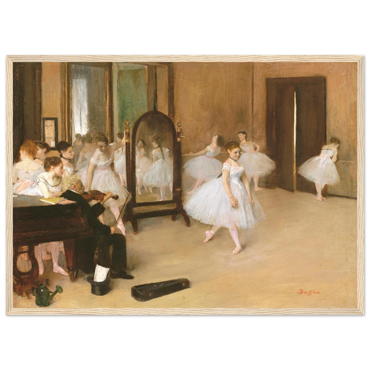 Tableau Le Cours de danse — Edgar Degas, tirage cadre bois | INKONAL
