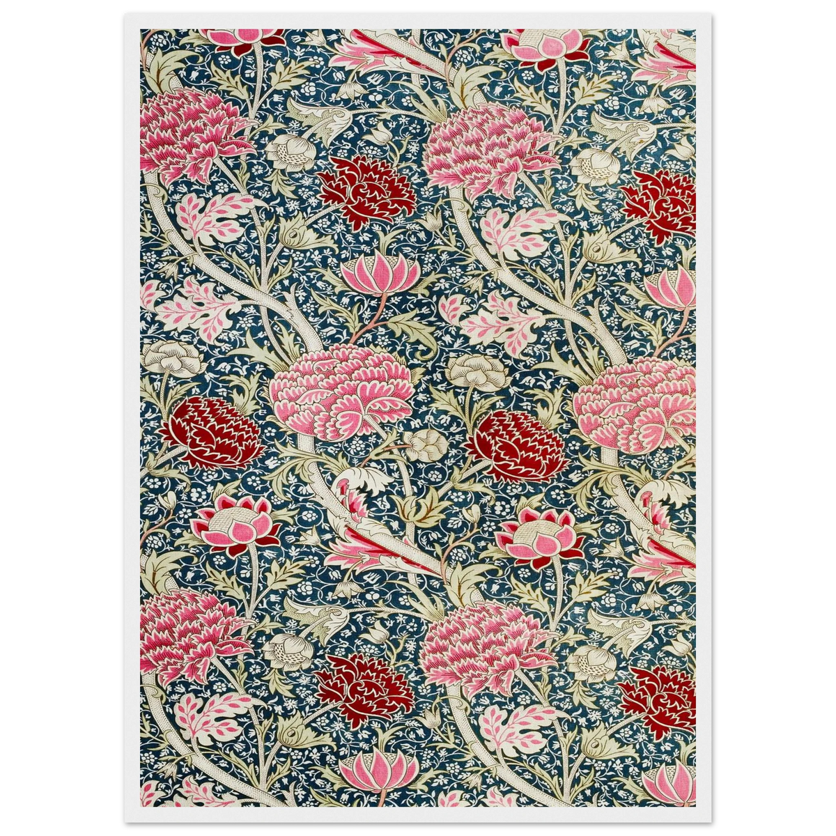 Motif Cray — William Morris, tirage encadré cadre blanc | INKONAL