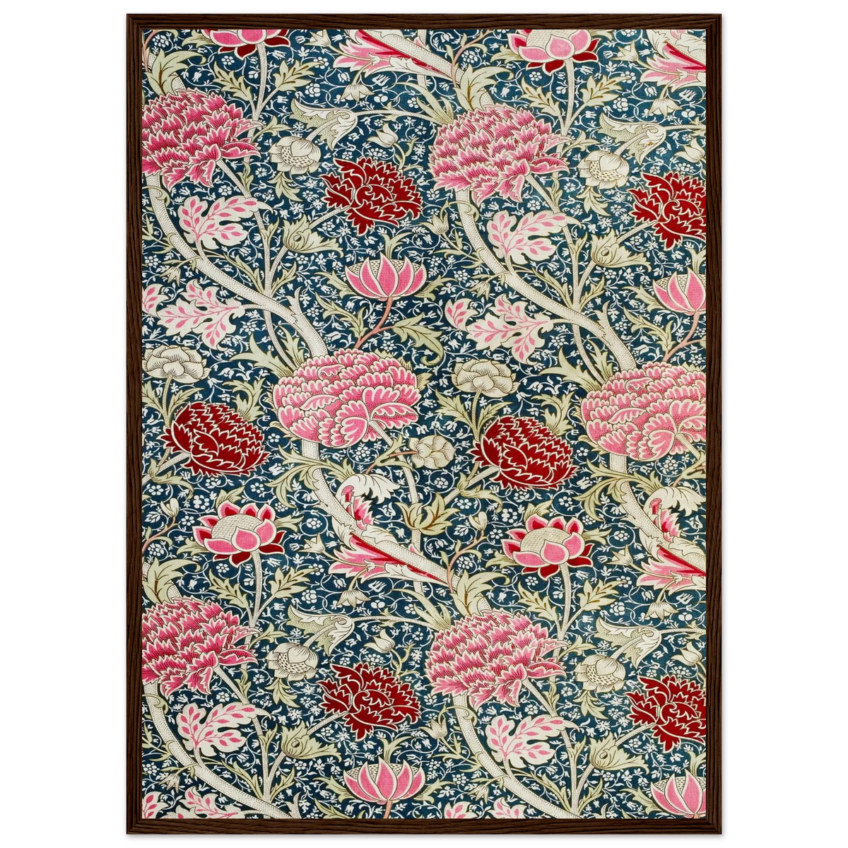 Motif Cray — William Morris, tirage encadré cadre bois foncé | INKONAL