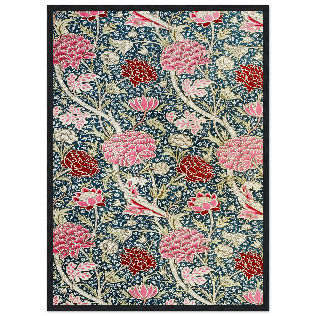 Motif Cray — William Morris, tirage encadré cadre noir | INKONAL