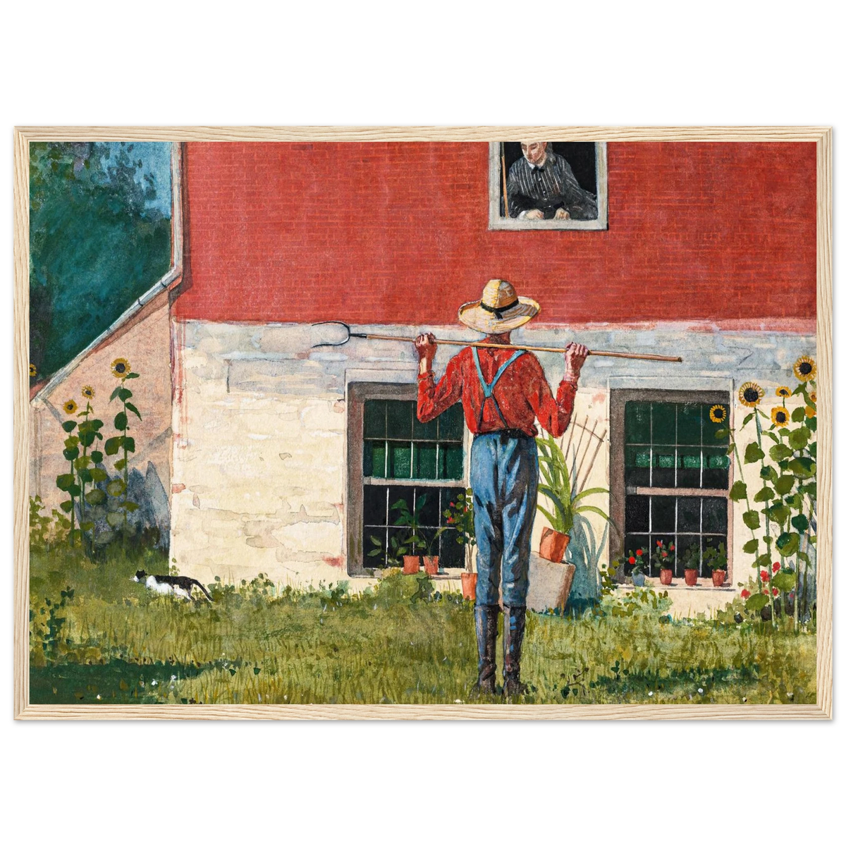 Tableau Dans le jardin — Winslow Homer, tirage cadre bois | INKONAL