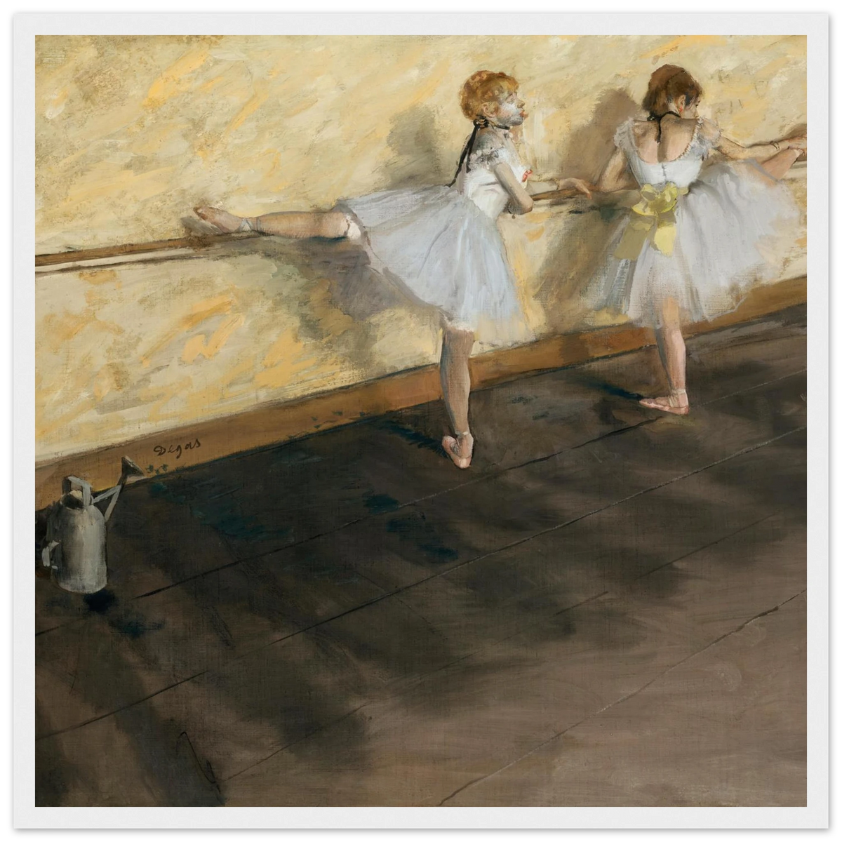 Tableau Danseuses à la barre — Edgar Degas, tirage cadre blanc | INKONAL