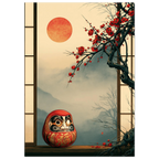 Poster Daruma — figurine daruma rouge à un seul œil peint, affiche d'art japonais INKONAL