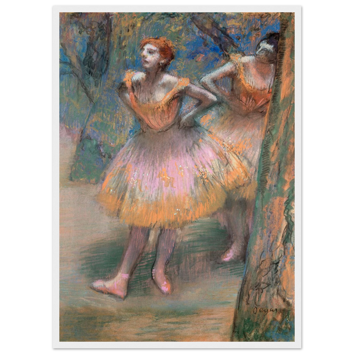 Tableau Deux danseuses — Edgar Degas, tirage cadre blanc | INKONAL