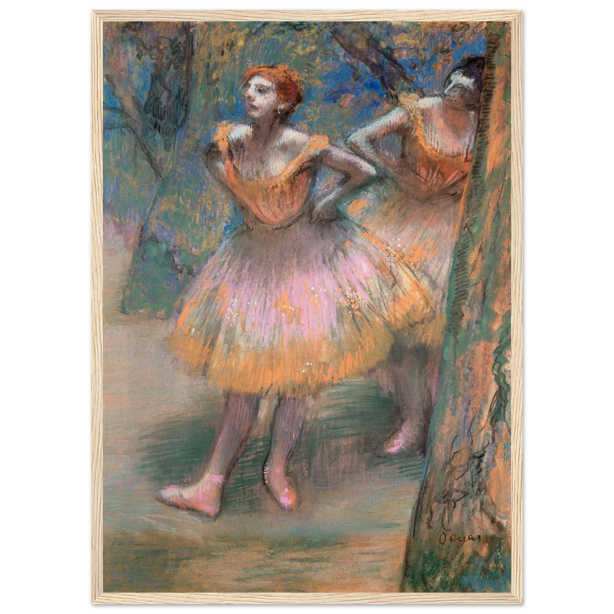 Tableau Deux danseuses — Edgar Degas, tirage cadre bois | INKONAL