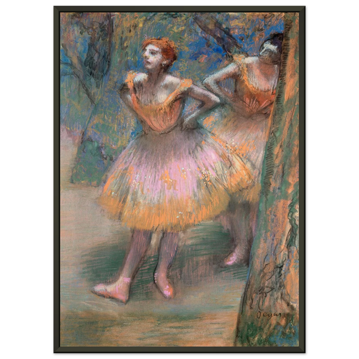 Tableau Deux danseuses — Edgar Degas, tirage cadre noir | INKONAL