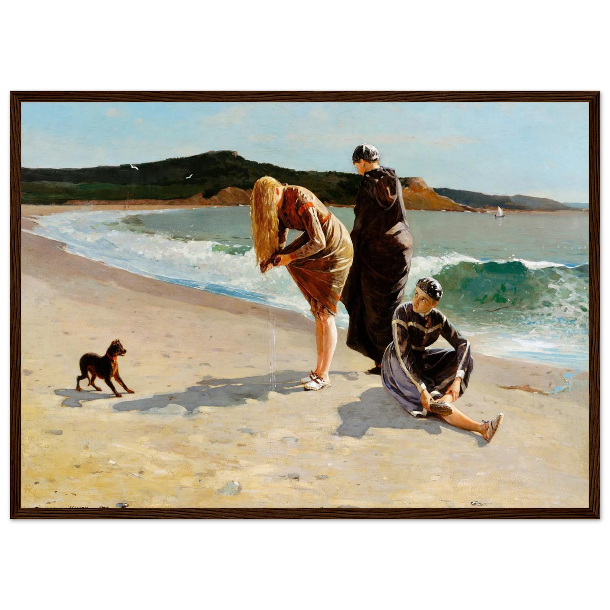 Tableau Eagle Head, Manchester (marée haute) — Winslow Homer, tirage cadre bois foncé | INKONAL