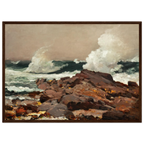 Tableau Eastern Point — Winslow Homer, tirage cadre bois foncé | INKONAL