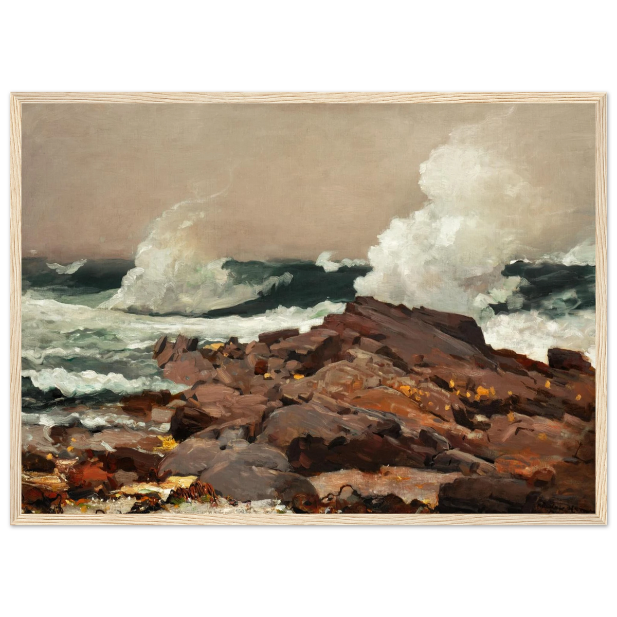 Tableau Eastern Point — Winslow Homer, tirage cadre bois | INKONAL