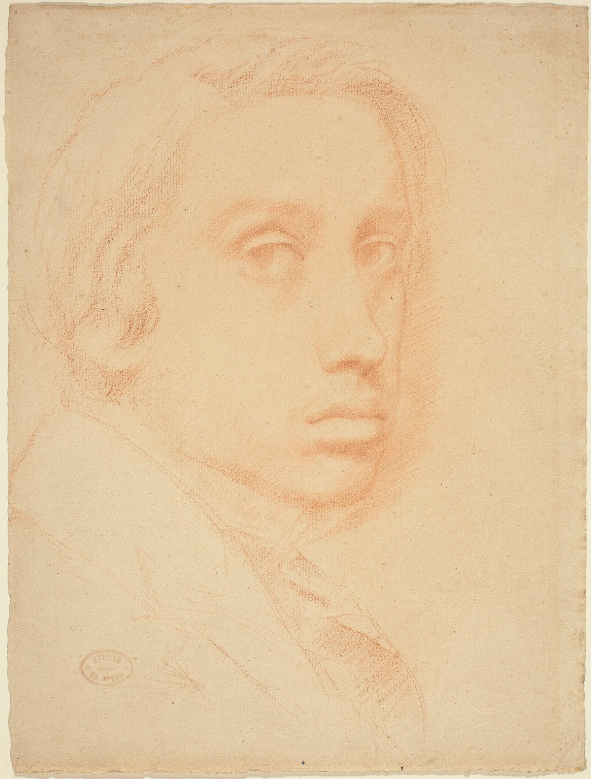 Autoportrait d'Edgar Degas, vers 1855, sanguine, National Gallery of Art