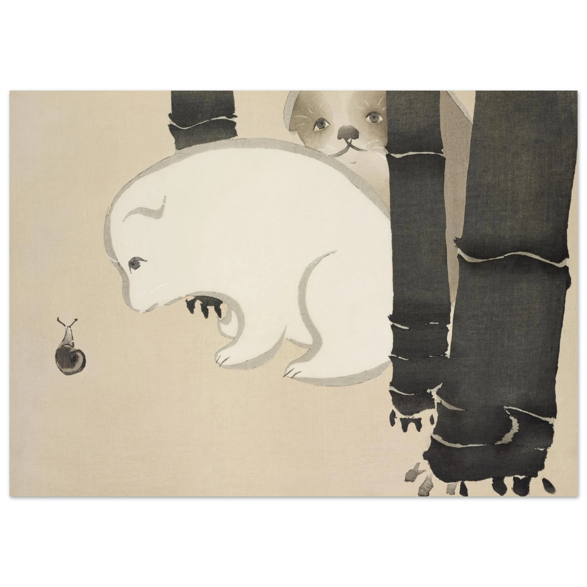 Tableau Chiots — Kamisaka Sekka, tirage sans cadre | INKONAL