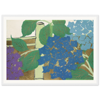 Estampe japonaise AJISAI, Hortensia — Kamisaka Sekka, tirage encadré cadre blanc | INKONAL